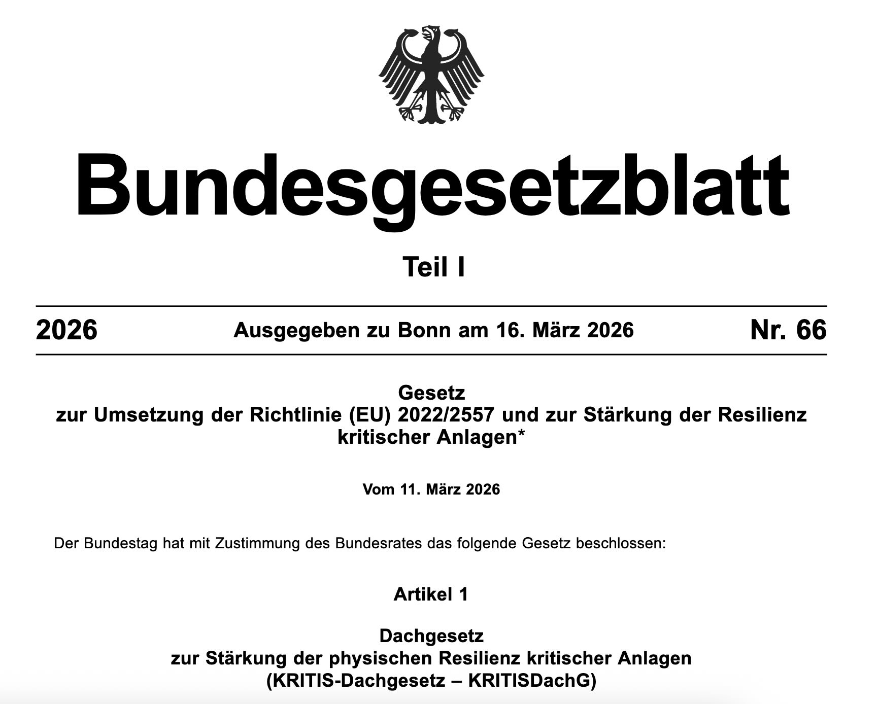 Screenshot Bundesrat KRITIS